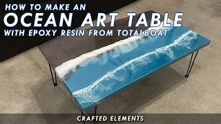 How To Make An Epoxy Resin Ocean Art Coffee Table - Gorgeous Hammered Copper Table & TotalBoat Resin