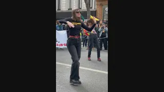 French activist uses dance as means to protest pension reform | AFP