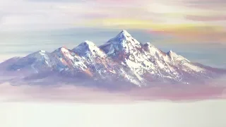 Winter series #3 | How to Paint Snow Mountain Using Simple Palette Knife