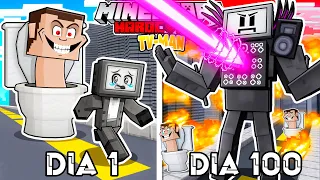 🟥SOBREVIVÍ 100 DÍAS como TV-MAN en Minecraft HARDCORE! (Skibidi Toilet mod)