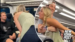 ‘Drunk’ woman chews out tourists on NYC-bound train before telling them to ‘get the f–k out’ of US