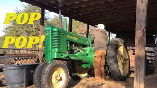 John Deere B model cold start