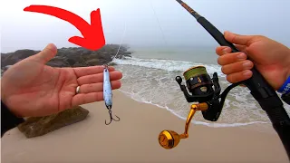 Testing a NEW Spoon on the BEACH and Jetty! **INSANE Bite**