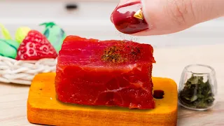 ASMR Miniature Cooking 🥩Meat sandwich  |  Best Of Miniature Cooking Recipe