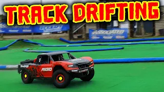 Drifting Traxxas UDR on Race Track