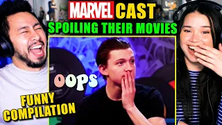 MARVEL CAST SPOILING THEIR MOVIES - Reaction | Tom Holland, Mark Ruffalo, Benedict Cumberbatch