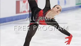 Kamila Valieva European figure skating championships 2022 // all jumps fs