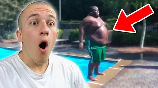 Insane 300lbs Guy Doing a Backflip