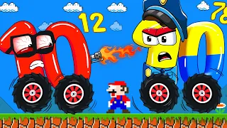 Wonderland: Can Mario and Big Numbers Cars mix level up in Super Mario Bros. | Game Animation