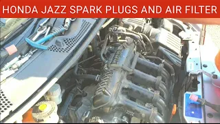 Honda Jazz Spark Plugs and Air Filter Replacement Job || How to Change Spark Plugs on Honda Jazz