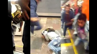 VIDEO. Golpean a sujeto por presuntamente insultar a conductora del Metro