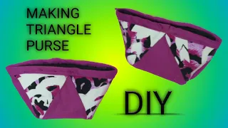 DIY Triangle Purse , Scarp Fabric Diy Ideas , Pouch Sewing Pattern