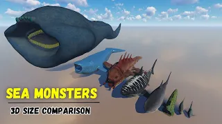 Sea Monsters Size Comparison 2024 || The Bloop Vs El Gran Maja Vs Julia Beast 🐳🐟🐠🦈🐙🐋🦑