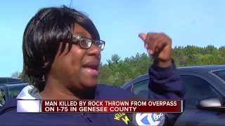 Man hit by rock thrown from overpass dies on I-75 in Genesee Co.