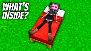 What's INSIDE the NEW TV WOMAN in Minecraft ? I found a SECRET TINY DOOR on the BED !