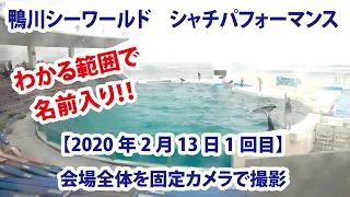 【2020年2月13日1回目】鴨川シーワールド　シャチパフォーマンス　会場全体を固定カメラで撮影