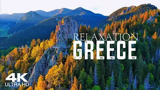 [4K] GREECE 🇬🇷 12 Hour Drone Aerial Relaxation Film with Ambient Piano Music | Landscape & Nature
