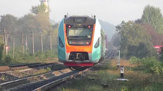 Виїзд ДПКр-2-001 зі станції. The train departure from the station, DPKr-2