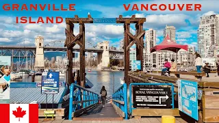 🇨🇦[4k] Walking tour in Granville Island, Vancouver ,BC, Canada, 2023