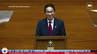 Japanese Prime Minister Fumio Kishida addresses the Philippine Congress