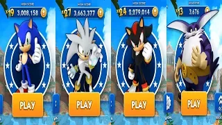 Sonic Dash Android Gameplay - SONIC VS SILVER VS SHADOW VS BIG