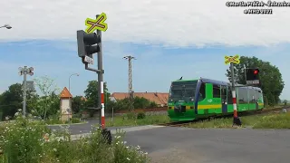 Železniční přejezd Jimlín #1 - P2355 (AŽD 71) - 28.6. 2021 / Czech railroad crossing.