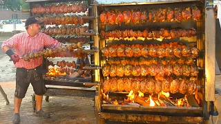 Italy Street Food. Huge Pork Knuckles German Style, Porchetta, Pita Gyros and more Food