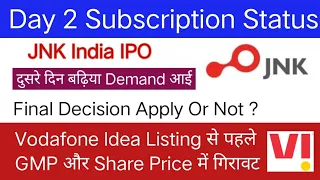 JNK India IPO GMP | JNK India IPO Apply Or Not ? Vodafone Idea FPO |
