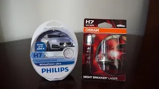 Philips WhiteVision Ultra vs OSRAM Night Breaker LASER