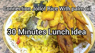 Palm Oil Concoction Jollof Rice Recipe | 30 Minutes Lunch idea With fried plantain #how @joyfulcook