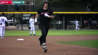 Ball State baseball's Trenton Quartermaine hits home run vs. Coastal Carolina