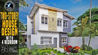 Two-Storey House Design with 4 Bedroom | 4.00x8.50m.