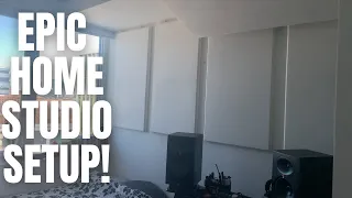 EPIC HOME STUDIO SETUP! SUEDE ACOUSTIC PANELS DIY HOW TO!