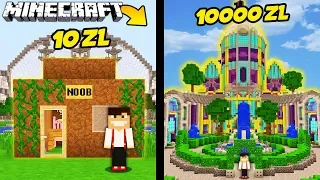 DOM ZA 10 ZŁ VS DOM ZA 10000 ZŁ W MINECRAFT! || MINECRAFT PRESTIŻ