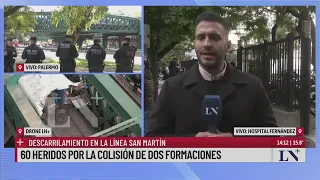 Colisión en la línea San Martín: hay 30 heridos graves trasladados a los hospitales