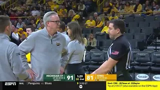 The Full Stare Down Between Iowa Coach, Fran McCaffery, and Referee