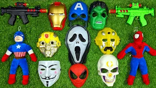 Spider Man, Captain America, Bumblebee, Ultraman, Iron Man, Hulk, and Sniper Gun