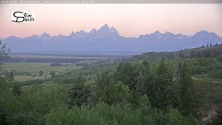 Teton Time Lapse of sunrise viewed from Buffalo Valley on July 22, 2023