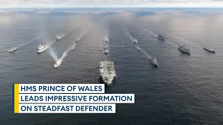 Nato flexes its muscles as huge 15-ship formation is led by Royal Navy aircraft carrier