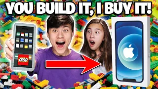 IF YOU BUILD IT, I WILL BUY IT LEGO CHALLENGE!!! I Got a NEW iPhone 12 & McDonald's Big Mac!