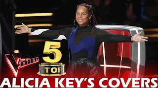 TOP 5 ALICIA KEYS COVERS ON THE VOICE | BEST AUDITIONS