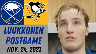 Ukko-Pekka Luukkonen Postgame Interview vs Pittsburgh Penguins (11/24/2023)