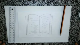 How to draw a Open Book Step by Step | Open Book Drawing Lesson Drawings