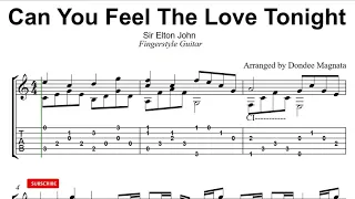 Can You Feel The Love Tonight | Easy Fingerstyle Guitar Songs with on screen Tabs by Dondee