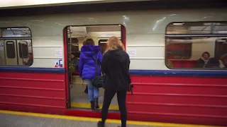 Poland, Warsaw, Metro ride from Ursynów to Służew
