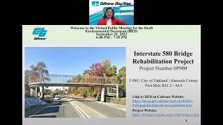 I-580 Bridge Rehabilitation Project - Virtual Public Meeting September 21, 2022