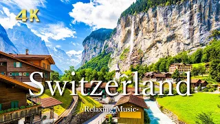 【Switzerland 4K 】- Beautiful Nature, Relaxation Film With Calming Piano Music ｜スイスの絶景