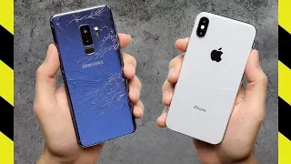 Galaxy S9+ vs. iPhone X Drop Test!