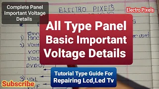 All led Panel  Voltages Name and Values, Explained in Detailed||Tutorial for lcd, led Tv Repairing