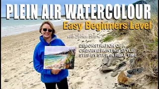 Plein Air Watercolour: Easy Beginners Level: Creative Painting Style: Step by Step in Real Time.